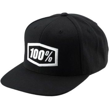 100% ICON Snapback Cap AJ Fit Black