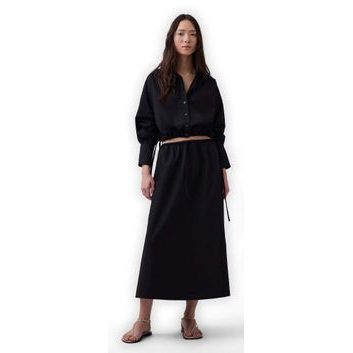 GAP 888014-00 Popelínová maxi sukně Černá