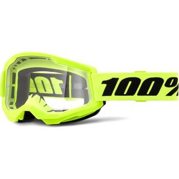 100% STRATA 2 Goggle Neon Yellow - Clear Lens