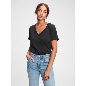 GAP 740140-03 Tričko z organické bavlny Černá