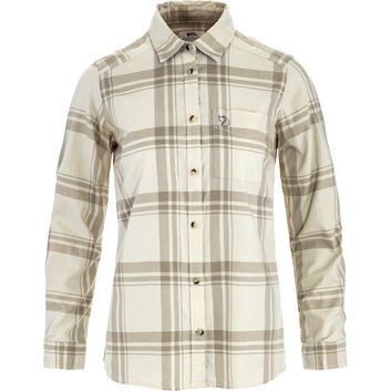 FJÄLLRÄVEN Övik Lite Flannel Shirt W Chalk White-Fossil