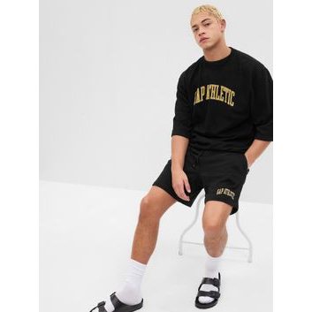 GAP 628596-05 Mikina s krátkým rukávem Černá