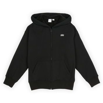 GAP 835289-00 Dětská zateplená sherpa mikina Černá