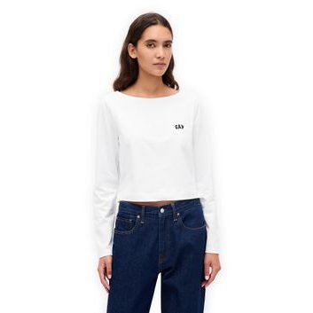 GAP 821812-01 Crop tričko VintageSoft Heavyweight Bílá