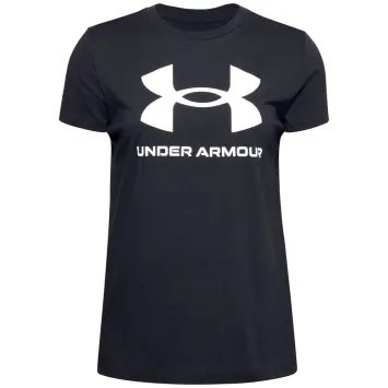 UNDER ARMOUR W SPORTSTYLE LOGO SS, Black / White