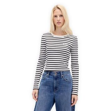 GAP 801017-01 Žebrované crop tričko Bílá