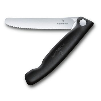 VICTORINOX Swiss Classic, picnic knife, 11cm, wavy, black, box