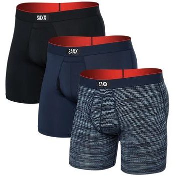 SAXX MULTI-SPORT MESH BOXER BRIEF FLY 3PK wavelength/navy/black