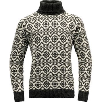 DEVOLD Hoddevik Wool High Neck Anthracite/Offwhite