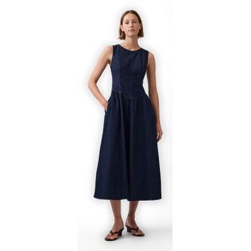 GAP 854884-00 Midi šaty s kapsami Tmavě modrá