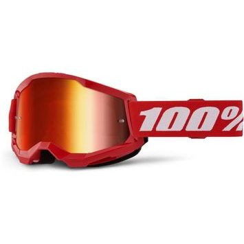 100% STRATA 2 Goggle Red - Mirror Red Lens