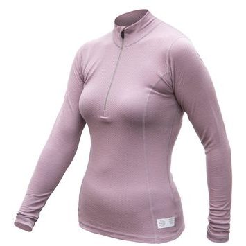 SENSOR MERINO DF dámské triko dl.rukáv zip mystic violet