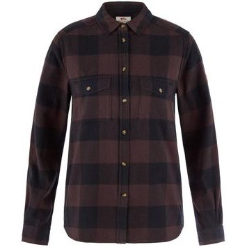 FJÄLLRÄVEN Övik Heavy Flannel Shirt W Black Oak-Black