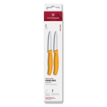 VICTORINOX Swiss Classic, paring knife, 2pcs, 8cm, straight, pointed tip, yellow, box