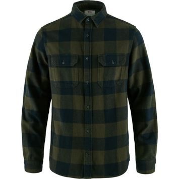 FJÄLLRÄVEN Övik Heavy Flannel Shirt M Deep Forest-Dark Navy