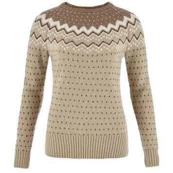 FJÄLLRÄVEN Övik Knit Sweater W Fossil-Suede Brown