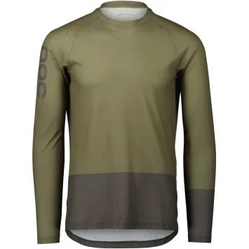 POC MTB Pure LS Jersey, Epidote Green/Sylvanite Grey