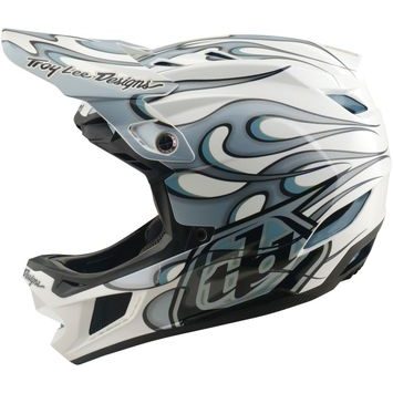 TROY LEE DESIGNS D4 COMPOSITE MIPS TORCHED WHITE / SILVER