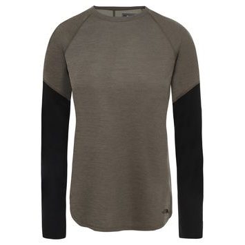 THE NORTH FACE W PRESTA LS, NEW TAUPE GREEN HTR/TNF BLACK