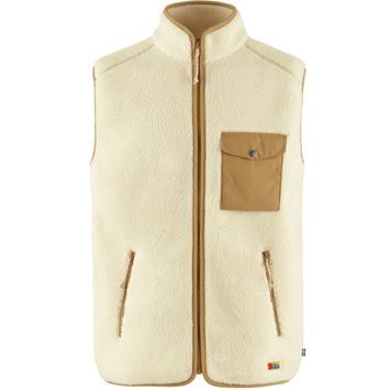 FJÄLLRÄVEN Vardag Pile Fleece Vest M, Chalk White-Buckwheat Brown
