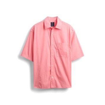 GAP Oversize popelínová košile Růžová