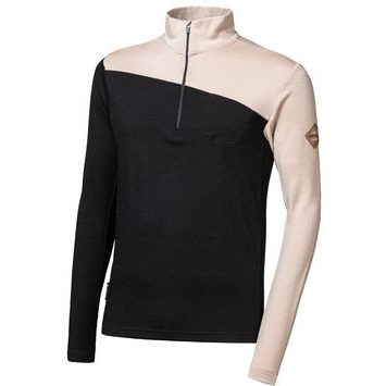 SENSOR MERINO EXTREME UP pánská mikina dl.rukáv zip černá/almond beige