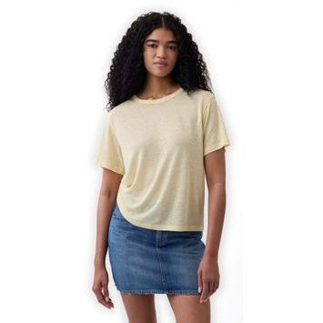 GAP 886584-04 Tričko z lněné směsi Žlutá