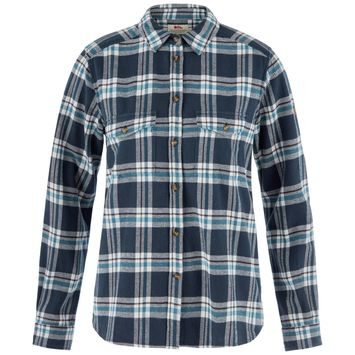 FJÄLLRÄVEN Övik Heavy Flannel Shirt W Navy-Eggshell