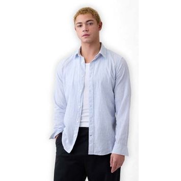 GAP 887952-01 Košile z lněné směsi Standard Fit Modrá