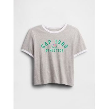 GAP Crop tričko Šedá