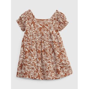 GAP 869364-00 Baby květované šaty Hnědá