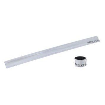 FORCE pásek reflexní FORCE samonavíjecí 38 cm, stříbrný
