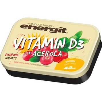 VITAR Energit Vitamin D3, 42 tablet, brusinka