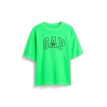 GAP Dětské oversize tričko Heavyweight Athletic Logo Zelená