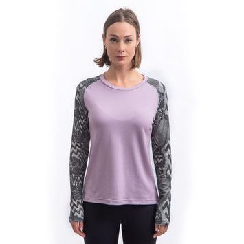 SENSOR MERINO BLEND IMPRESS dámské triko dl.rukáv mystic violet/zebra