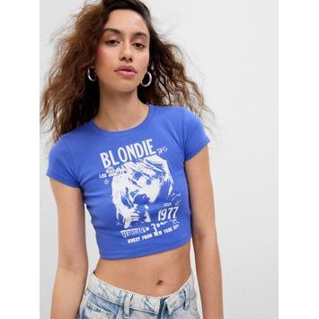 GAP 603578-02 Krátké tričko s potiskem Modrá