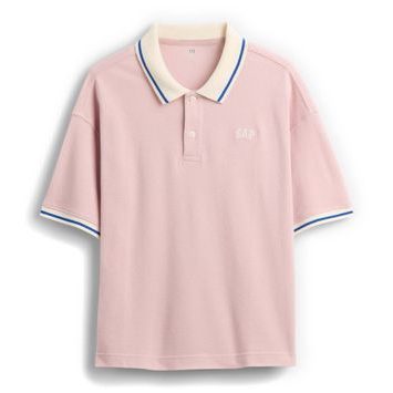 GAP 887102-01 Dětské oversize polo tričko s logem Růžová