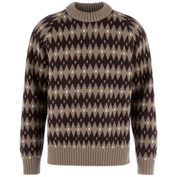 FJÄLLRÄVEN Övik Jacquard Knit M Suede Brown-Black Oak