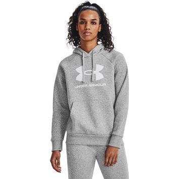 UNDER ARMOUR Rival Fleece Big Logo Hdy, Mod Gray Light Heather / White