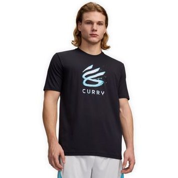 UNDER ARMOUR Curry Splash Wdmrk Tee-BLK