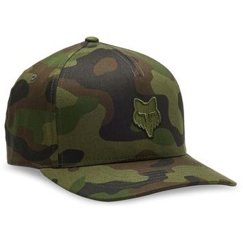 FOX Fox Head Flexfit Hat, Green Camo