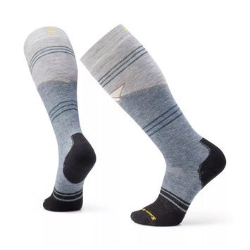 SMARTWOOL SNOWBOARD FC MOUNTAIN GEO PATTERN OTC, pewter blue