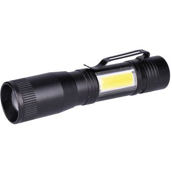 SOLIGHT WL115 LED kovová svítilna, 150 +60lm, 3W + COB, AA, černá