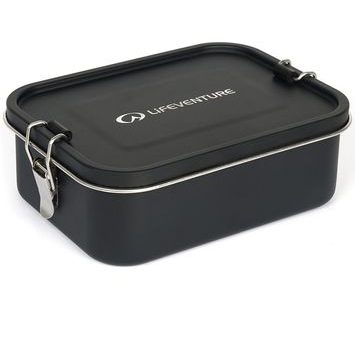LIFEVENTURE Stainless Steel Lunch Box; black