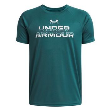 UNDER ARMOUR Tech Split Wordmark SS-GRN