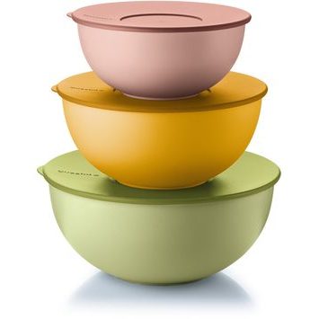 GUZZINI Now 3 round bowls Everywhere Bio with lid 3 colors 3 sizes