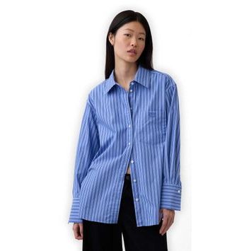 GAP 799379-03 Oversize popelínová košile s logem Big Shirt Tmavě modrá