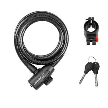 FORCE STRONG spirálový s držákem 180cm/12mm, črn