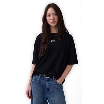 GAP 887650-08 Oversize tričko s logem VintageSoft Černá