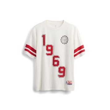 GAP Dětské tričko Varsity Americana Bílá